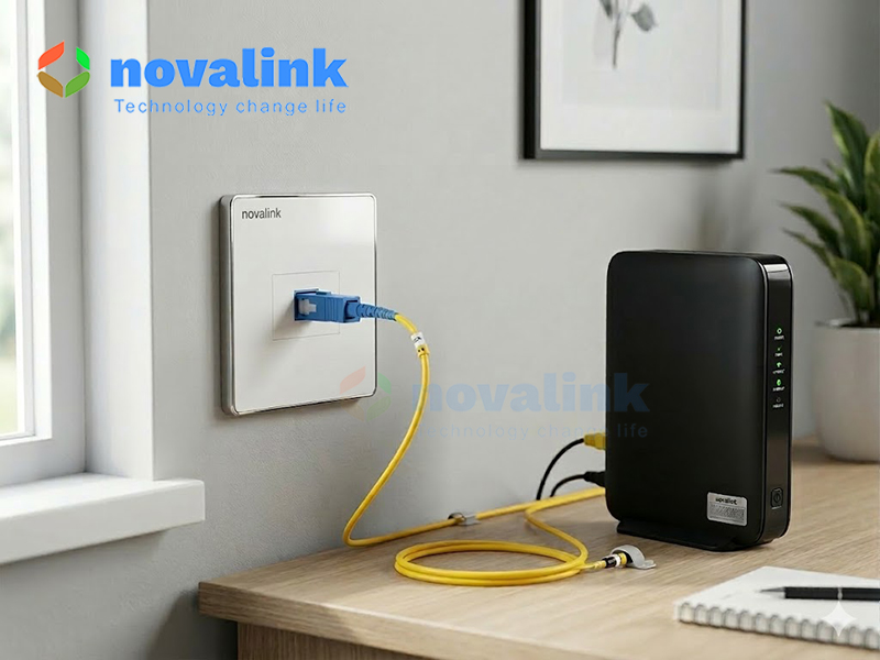 Ổ cắm mạng c&aacute;p quang &acirc;m tường chuẩn SC/UPC v&agrave; SC/APC