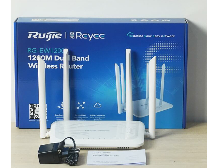 Bộ phát WiFi Mesh Ruijie RG-EW1200 - Chuẩn AC1200, Tốc độ 1200Mbps, Hỗ trợ MU-MIMO