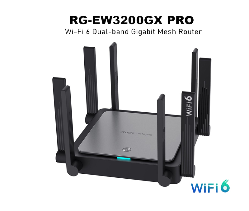 Router Mesh WiFi 6 Ruijie Reyee RG-EW3200GX PRO - Tốc độ 3200Mbps, 2 băng tần, phủ sóng mạnh