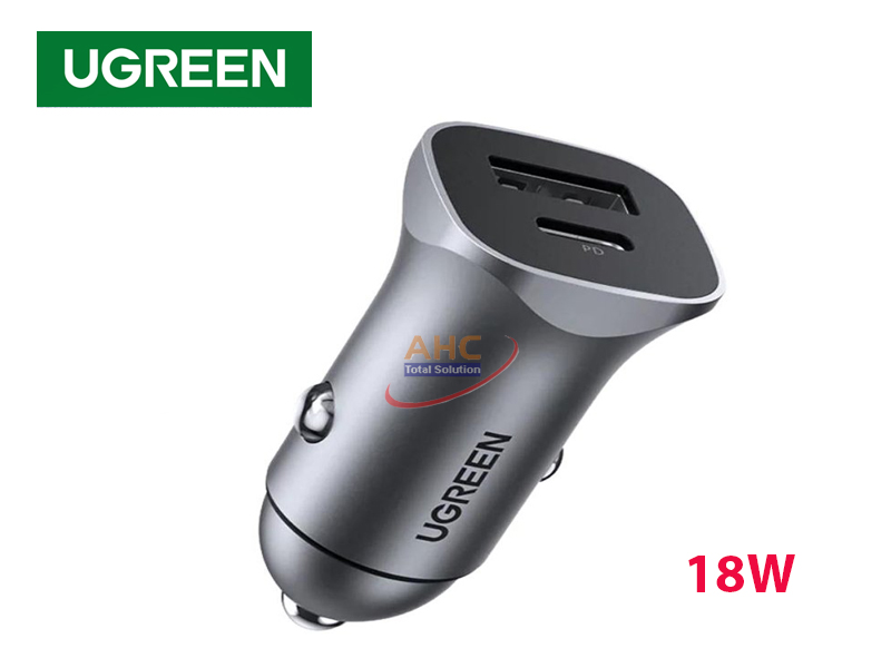 Ugreen 30780 - Tẩu sạc nhanh ô tô với 1 cổng USB type C, 1 cổng USB type A