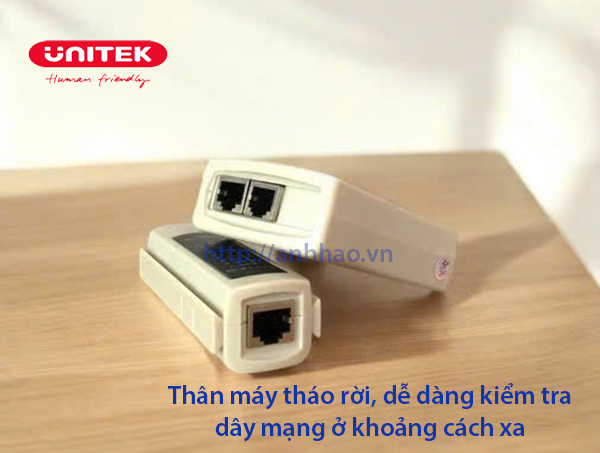 Bộ test mạng Unitek OT40GY chính hãng. Chức năng test RJ45, RJ11