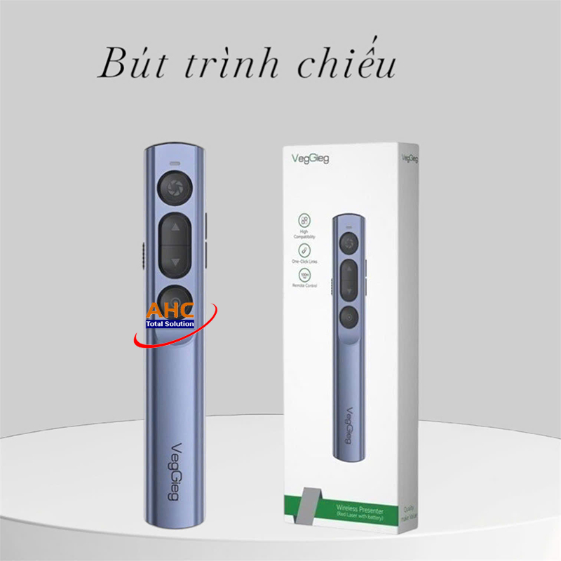 Bút trình chiếu không dây laser đỏ Veggieg V-LP002 - Thiết bị thuyết trình chuyên nghiệp