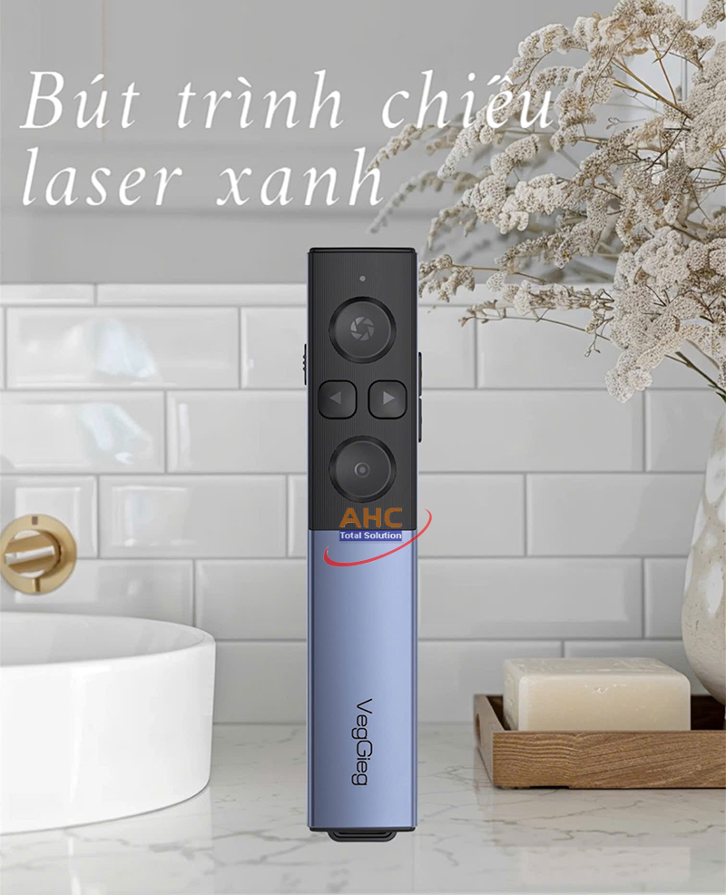 Bút trình chiếu không dây Vegieg V-LP001 - Laser xanh, tích hợp cảm biến chuyển động