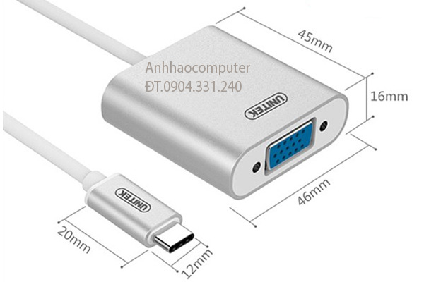 Cáp USB Type C to VGA Unitek YC-6308