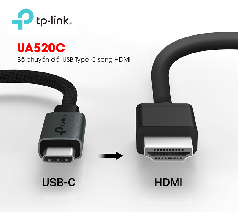 Cáp chuyển đổi USB Type-C sang HDMI UA520C - Độ phân giải 4K@60Hz sắc nét, tương thích đa thiết bị