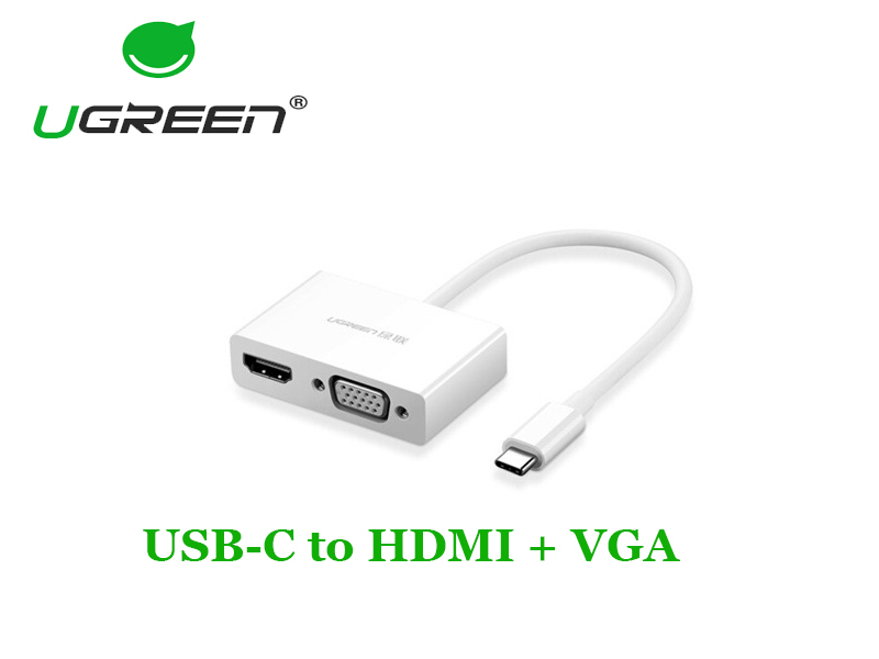 Cáp chuyển đổi USB-C to HDMI+VGA Ugreen 30843 chính hãng