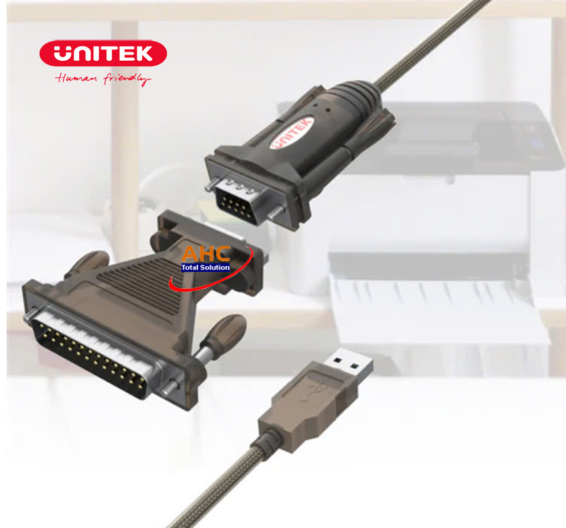 Cáp chuyển đổi USB to RS232 kèm DB25 Unitek Y-105A