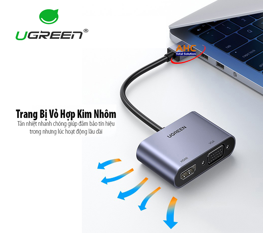 Cáp chuyển đổi USB 3.0 sang HDMI và VGA Ugreen 20518