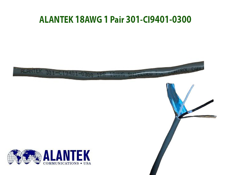 Cáp điều khiển ALANTEK 18AWG 1 Pair 301-CI9401-0300 (cuộn 305m) - Hàng chính hãng
