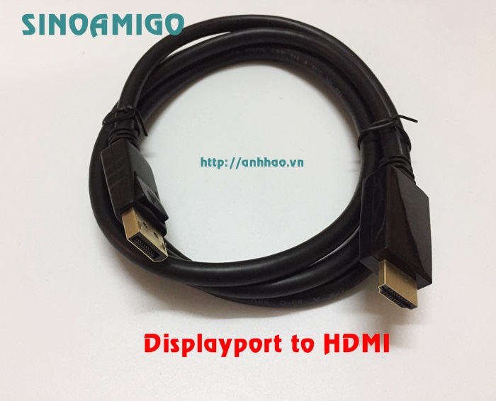 Cáp Displayport to HDMI dài 1.5M SINOAMIGO SN-82002 chính hãng