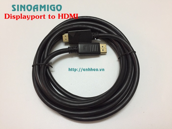 Cáp Displayport to HDMI dài 3M SINOAMIGO SN-82004 chính hãng