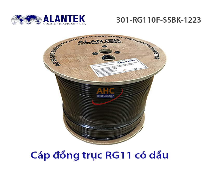 Cáp đồng trục RG11 có dầu Alantek 301-RG110F-SSBK-1223