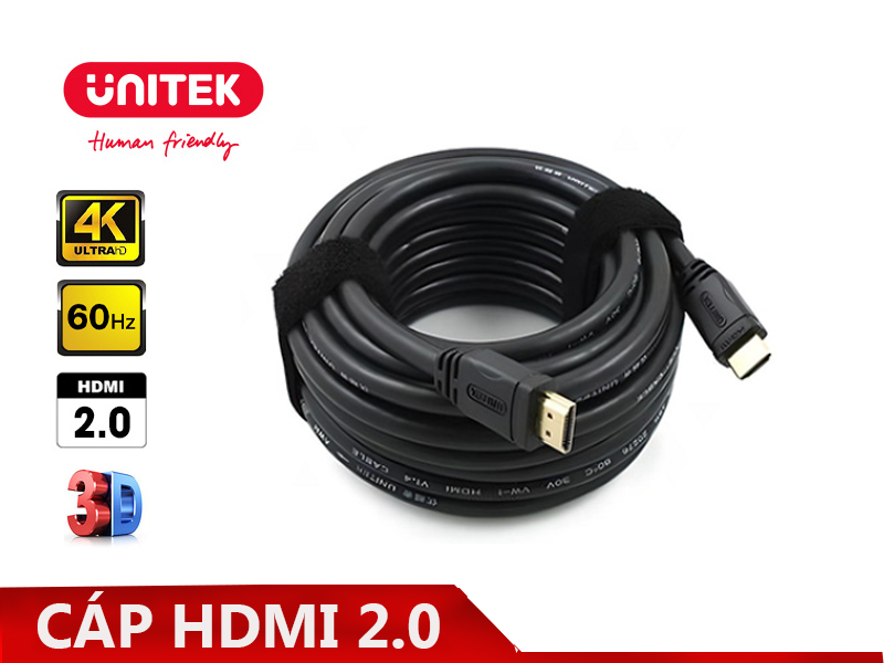 Cáp HDMI 2.0 dài 15M C11045BK  unitek chính hãng. Độ phân giải 4K/3D @60Hz