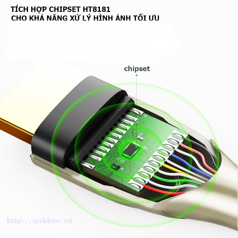 Cáp HDMI 2.0 Carbon dài 5M, 4K/60MHz Ugreen 50110 chính hãng