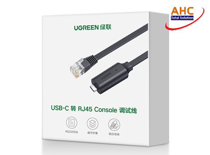 Cáp lập trình Console USB type-C to RJ45 FTDI Ugreen 80186 chính hãng