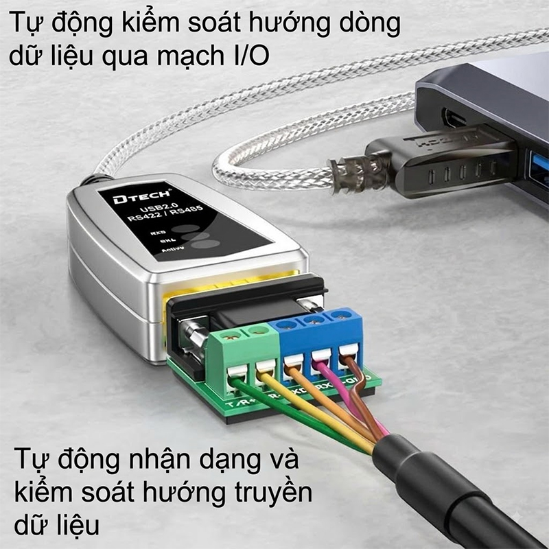 Cáp chuyển đổi USB sang RS422 RS485 chip FTDI Dtech DT-5019