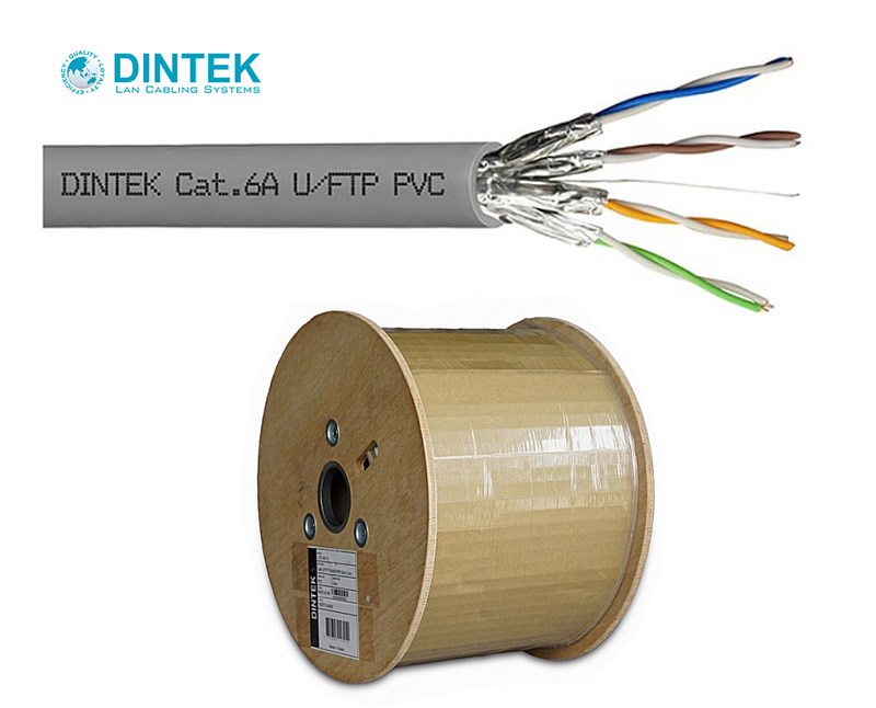 Cáp mạng Dintek Cat6A U/FTP (1105-06023) - 305m/cuộn, tốc độ 10Gbps chính hãng