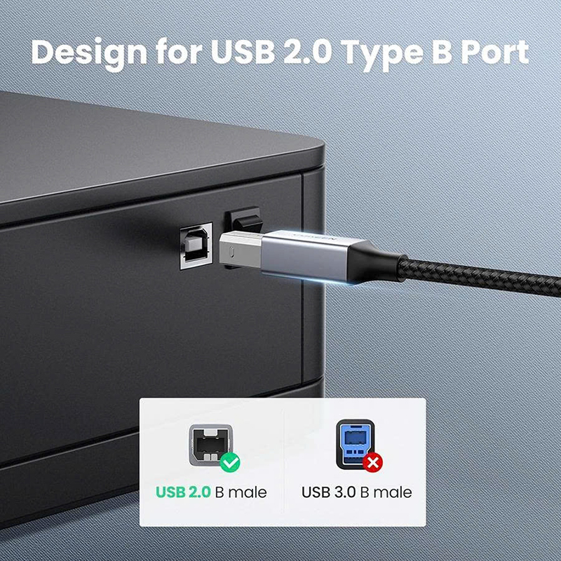 Dây cáp USB-C to USB-B dài 1m Ugreen 80805 - Kết nối máy in, scanner cho MacBook, laptop, iPad