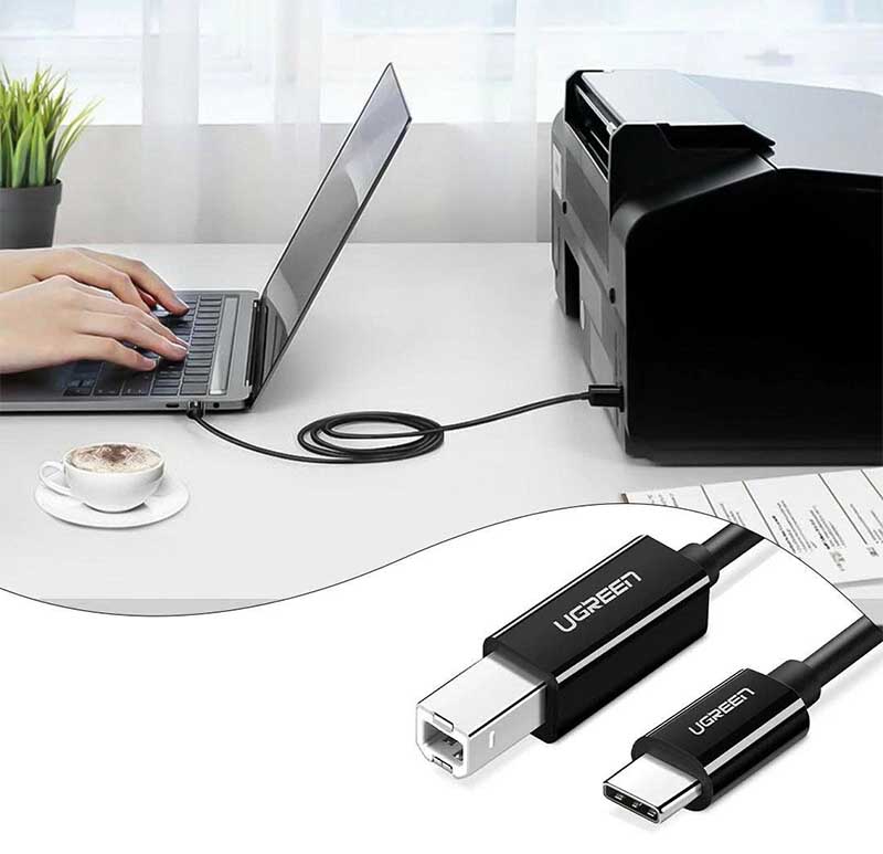 Cáp máy in USB-C to USB-B dài 1m Ugreen 80811 (màu đen)
