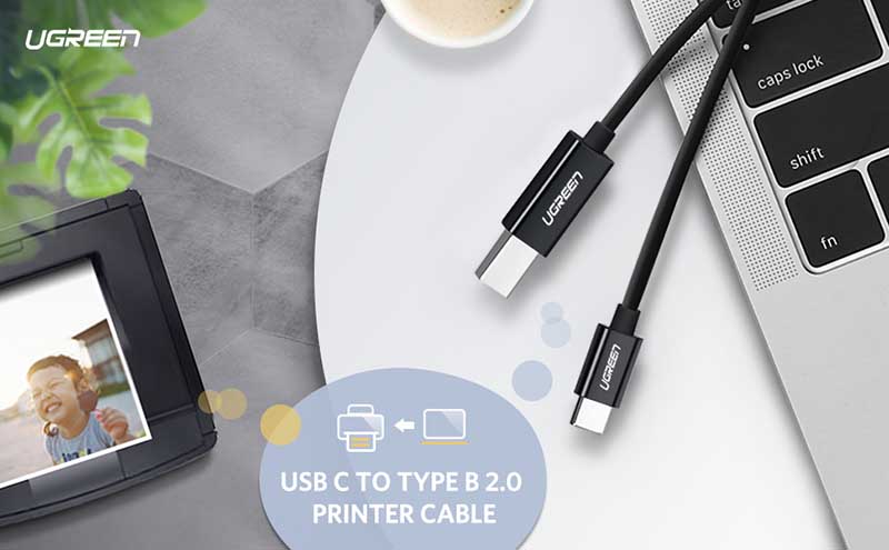 Cáp máy in USB-C to USB-B dài 1m Ugreen 80811 (màu đen)