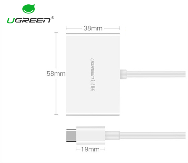 Cáp chuyển đổi USB-C to HDMI+VGA Ugreen 30843 chính hãng