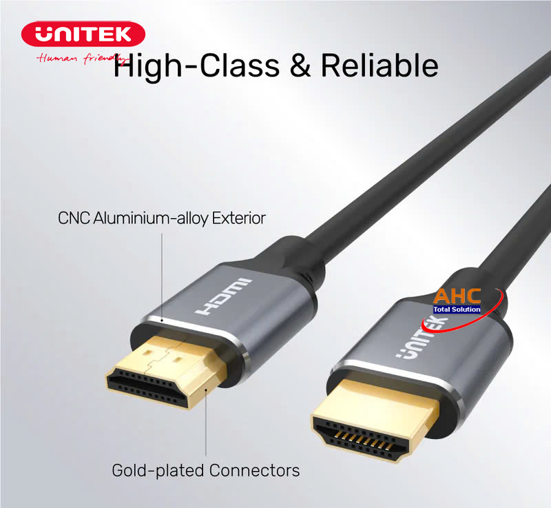 Cáp HDMI 2.1 Unitek C140W 5M - Hỗ trợ 8K@60Hz, 4K@120Hz