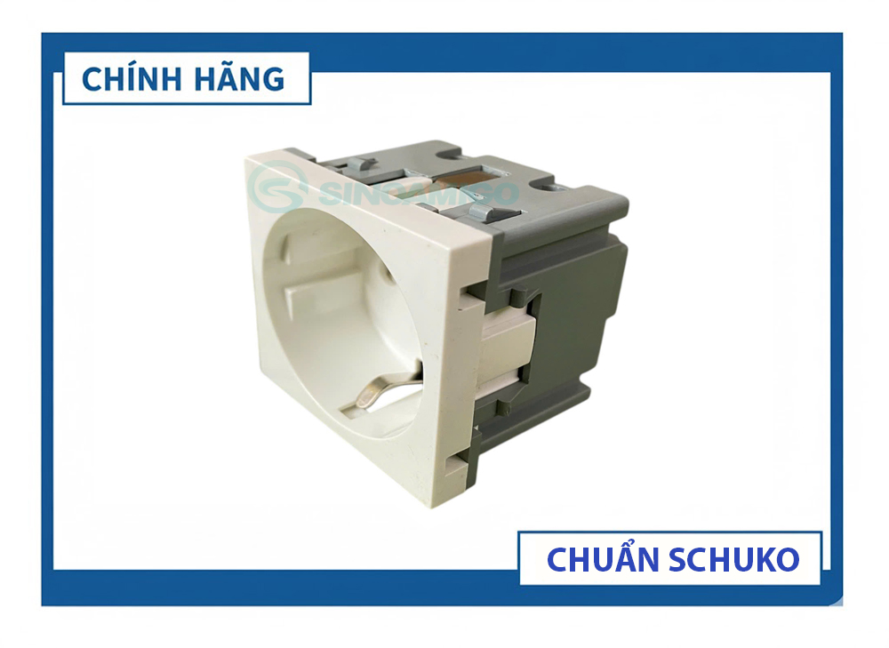 Hạt ổ cắm đơn chân tròn tiêu chuẩn châu Âu (Schuko) type 45 - Sinoamigo