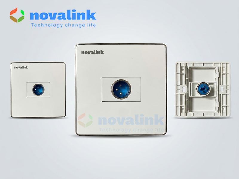 Ổ cắm Micro Canon âm tường Novalink 1 cổng - Cổng XLR cho hệ thống âm thanh phòng họp