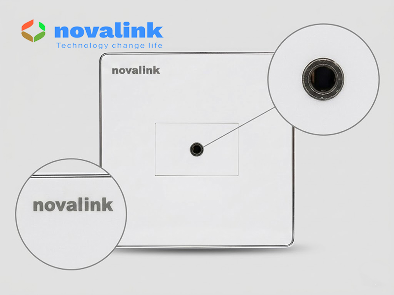 Ổ cắm audio 3.5mm âm tường Novalink - cổng AUX kết nối âm thanh