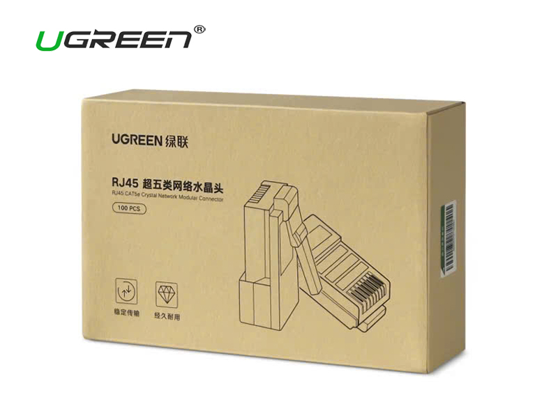 Hạt mạng RJ45 Cat5 Ugreen 50246 - Đầu bấm mạng chính hãng, giá tốt