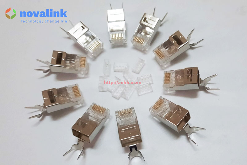 Đầu bấm mạng xuyên thấu cat6A/ cat7 Novalink CC-01-00195 chính hãng