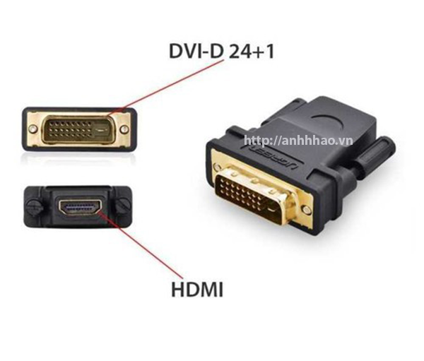 Đầu chuyển đổi DVI 24+1 to HDMI Ugreen 20124 chính hãng