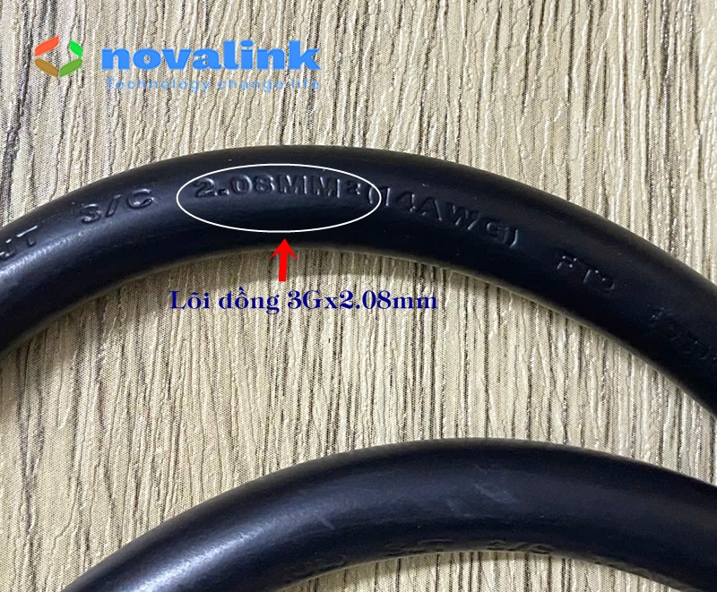 Dây nguồn C19 C20 1.5m chuyên dụng cho máy chủ, UPS, PDU | Chuẩn UL 3x2.08mm Novalink NV-56010A.
