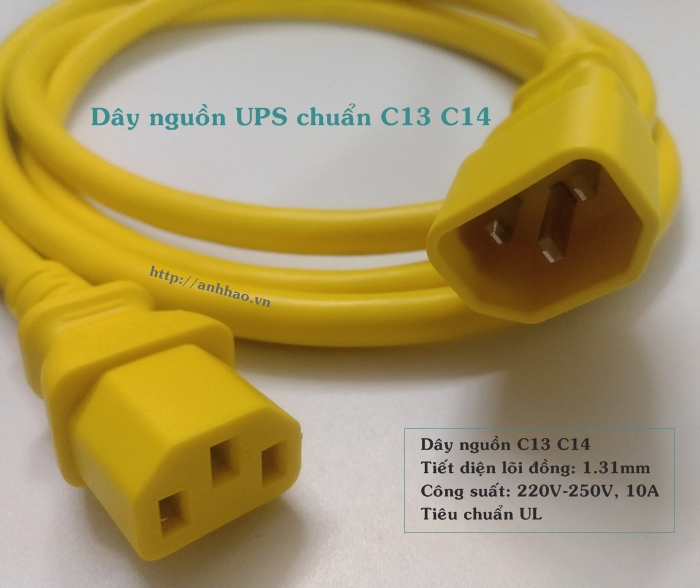 Dây nguồn UPS chuẩn C13 C14 màu vàng