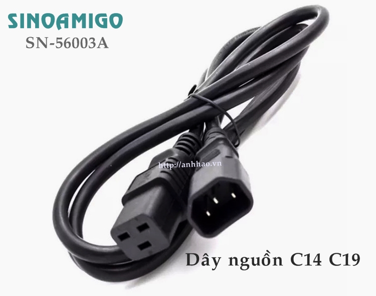 Dây nguồn C14 C19 tiết diện 3*2.08mm2 dài 1.8m cao cấp