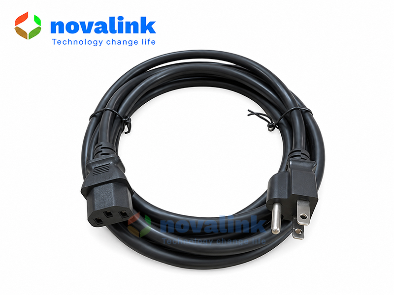 Dây nguồn NEMA 5-15P to C13 2m cho máy tính, UPS, Server - Novalink NV-53005A
