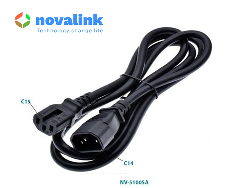 D&acirc;y nguồn IEC C14 to IEC C15 Novalink NV-51006A d&agrave;i 3M 13A 16AWG UL