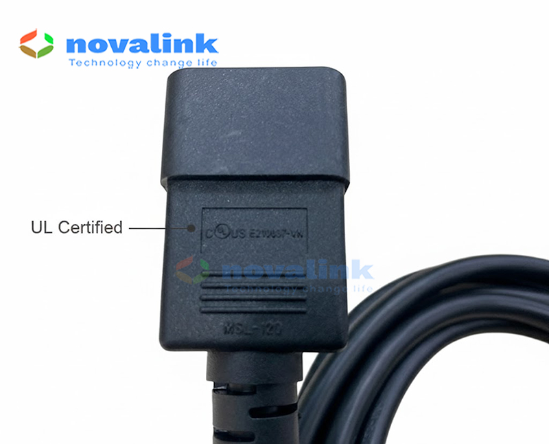 D&acirc;y nguồn C19 C20 Novalink NV-56302A l&otilde;i đồng 12AWG, chịu tải 20A cho server v&agrave; UPS