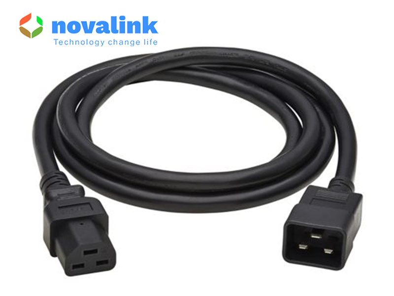 D&acirc;y nguồn C20 to C21 d&agrave;i 1.5m 15A Novalink NV-56302A l&otilde;i đồng 3x2.08mm, chuẩn UL