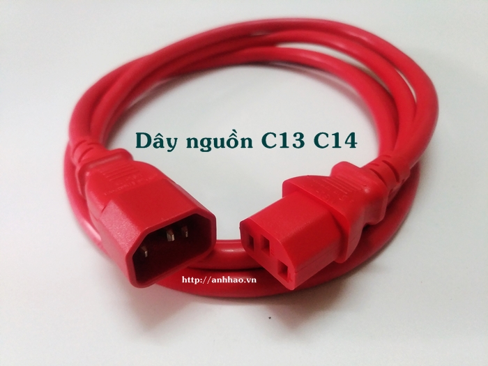 Dây nguồn USP, PDU chuẩn C13 C14 màu đỏ