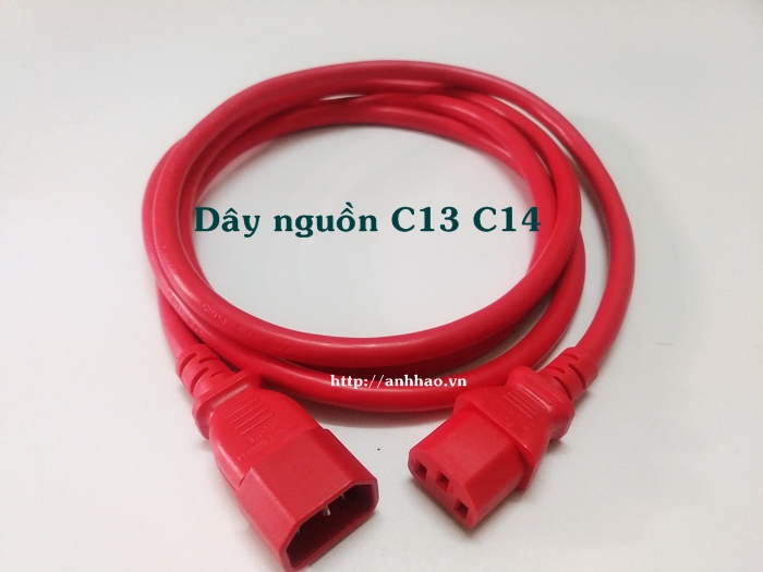 Dây nguồn USP, PDU chuẩn C13 C14 màu đỏ