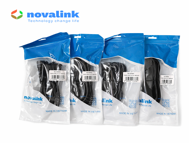 Dây nguồn C13 C14 dài 1.8M Novalink NV-52004A, lõi đồng 3G x 1.31mm tiêu chuẩn UL