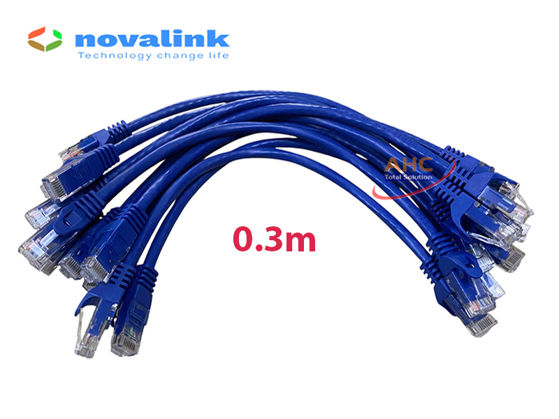 Dây nhảy Patch Cord Cat6 30cm Novalink NV-20118A - Tiết diện 24AWG, băng thông 550Mhz