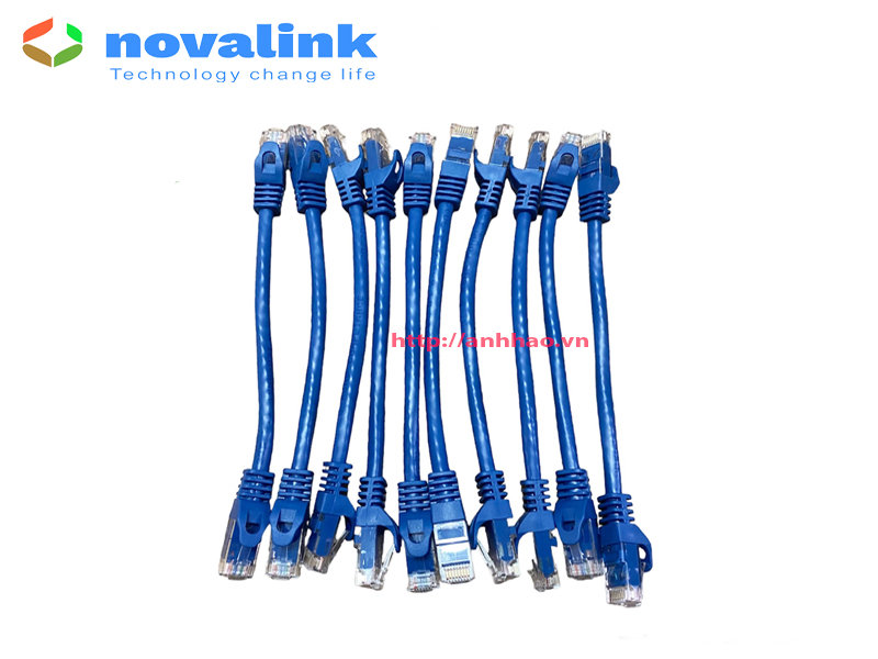 Dây nhảy Patch Cord Cat6 30cm Novalink NV-20118A - Tiết diện 24AWG, băng thông 550Mhz