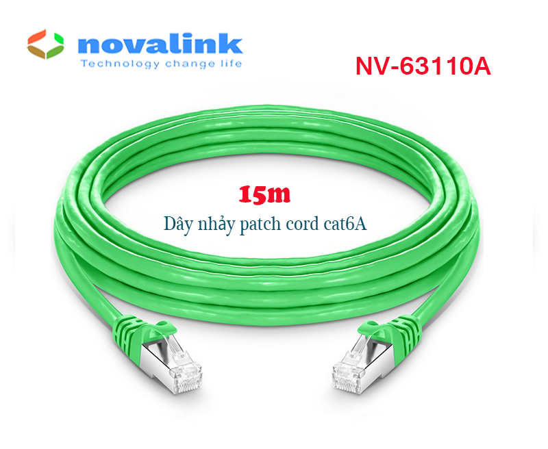 Dây nhảy mạng Cat6A STP 15m Novalink NV-63110A - Tốc độ 10Gbps, 550Mhz