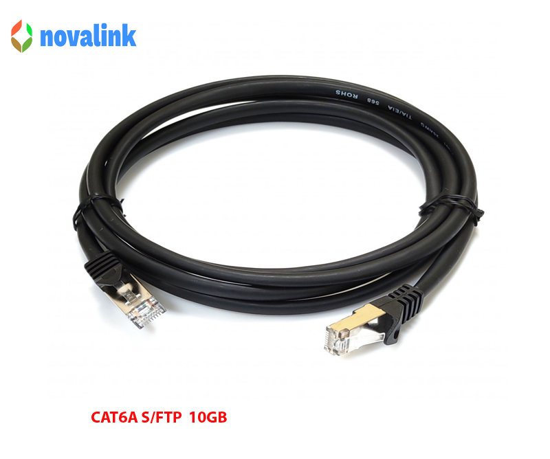 Dây nhảy patch cord cat6A STP 3M màu đen Novalink NV-62107A