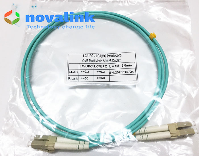 Dây nhảy quang OM3 LC-LC dài 15M NV-61106 Novalink cao cấp