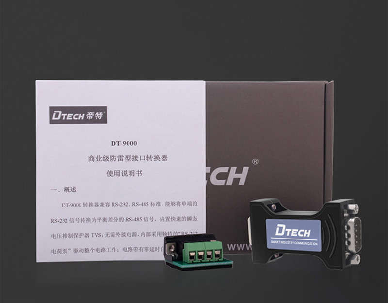 Bộ chuyển đổi RS232 sang RS485 DTECH DT-9000 cho máy tính, PLC, HMI