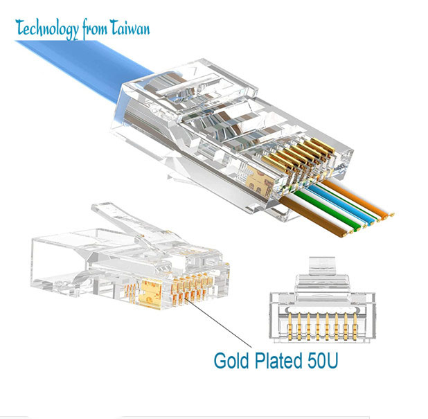 Hạt mạng cat6 xuyên thấu cao cấp Nova CC-01-00178 chân mạ vàng