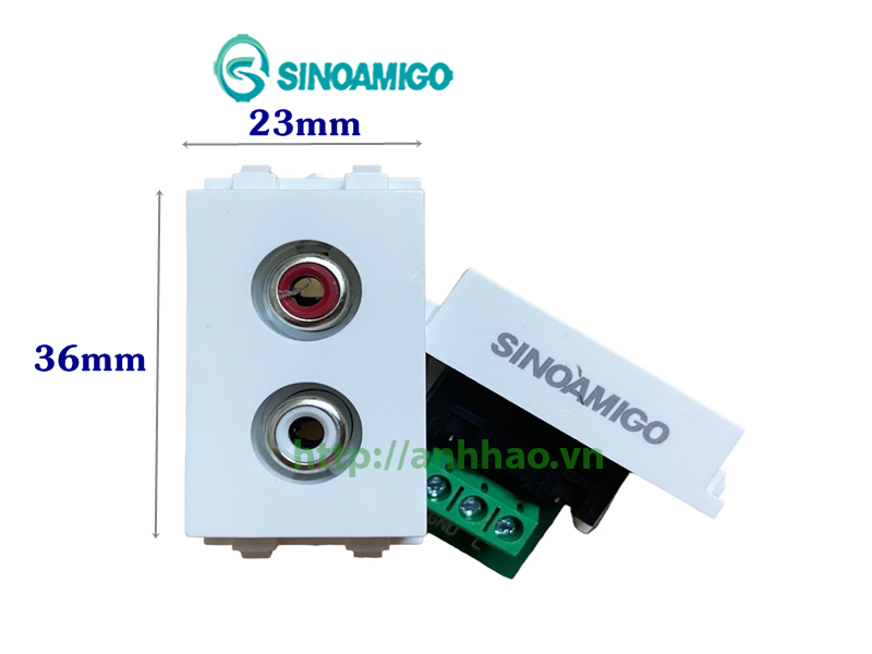 Hạt ổ cắm AV 3.5mm đầu hoa sen Sinoamigo P31